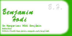 benjamin hodi business card