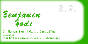 benjamin hodi business card